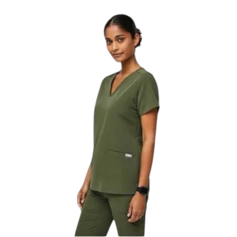 Figs Dark Olive Casma Scrub Top